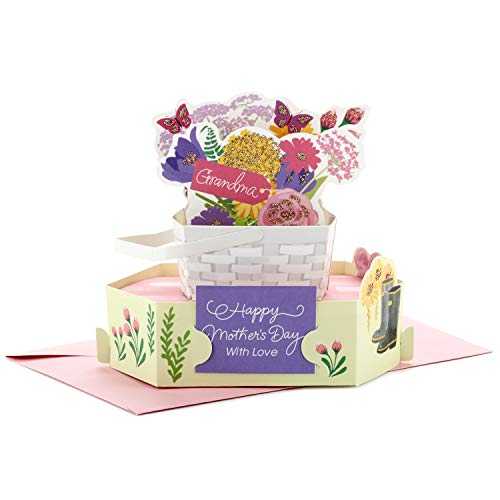 Hallmark Pop Up Mothers Day Card for Grandma (Displayable Basket of Flowers)