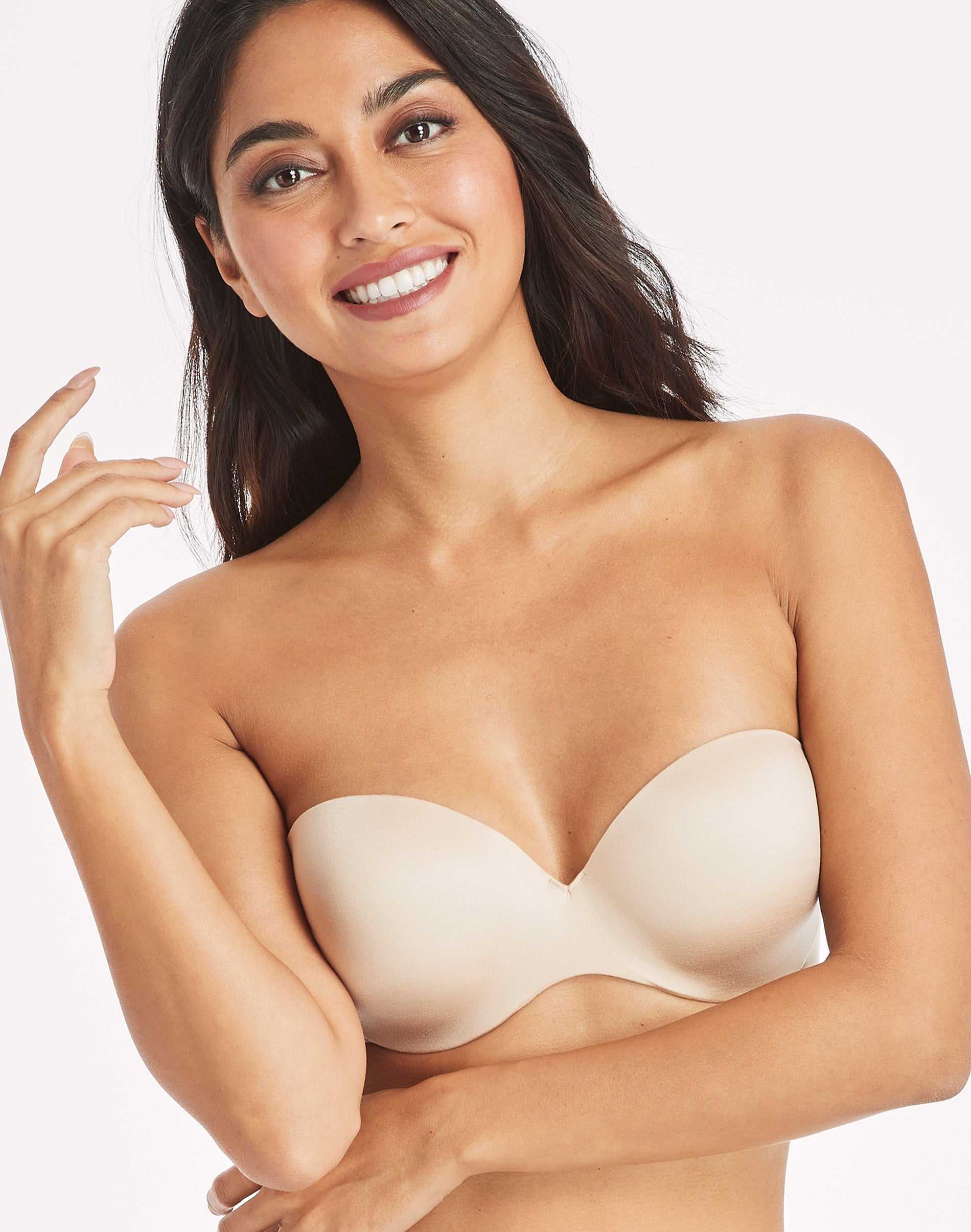 Women's Underwire Strapless Bra Lightly Padded Push-Up Bras with