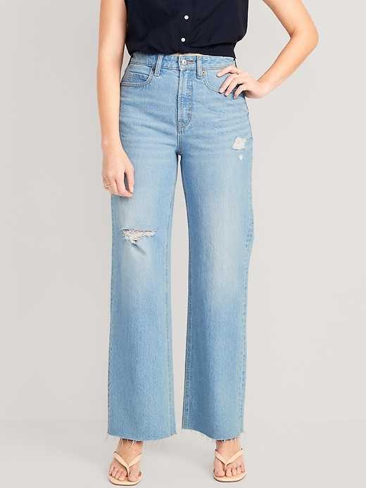 Old Navy Curvy Extra High-Waisted Cut-Off Wide-Leg Jeans for Women