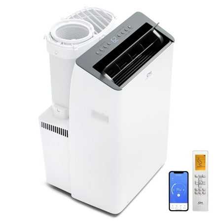 Cooper & Hunter 14000 BTU 115V Portable Air Conditioner and Heater With WiFi Remote and Window Kit Cover 550 Sq Ft
