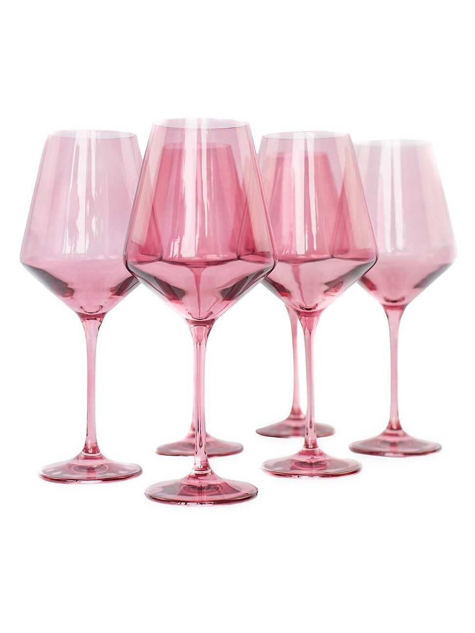 Hand-Blown Wine Glass 6-Piece Set - Rose