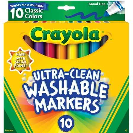 Crayola Ultra-Clean Washable Broad Line Markers School & Art Supplies 10 Ct