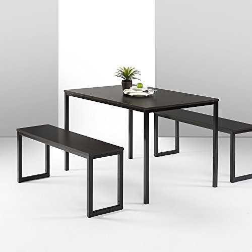 ZINUS Louis Modern Studio Collection Soho Dining Table with Two Benches (3 piece set) - Espresso
