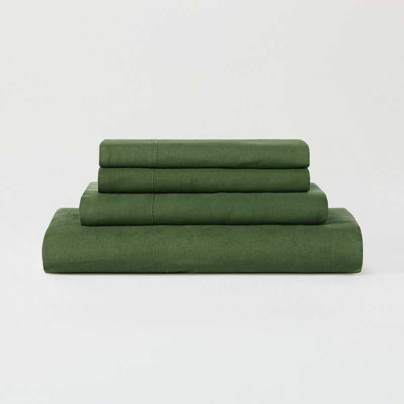Sijo Premium Stone Washed 100% Organic French Linen Bed Sheet Set