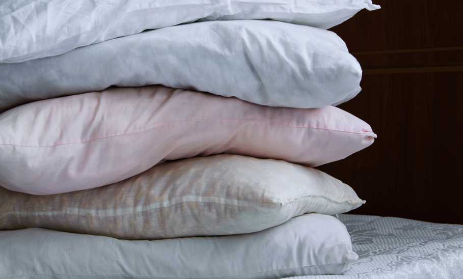 Pile of old pillows that need to be replaced