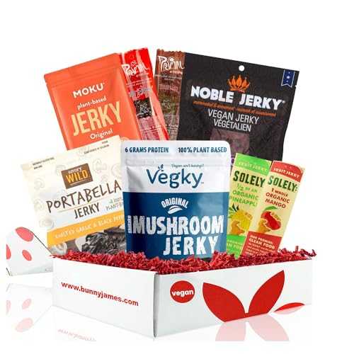 Vegan Jerky Sampler Gift Box Father's Day Gift : Vegan and Vegetarian Meatless Plant-Based Jerkies Made from Jackfruit, Seitan, Soy, and Fruit