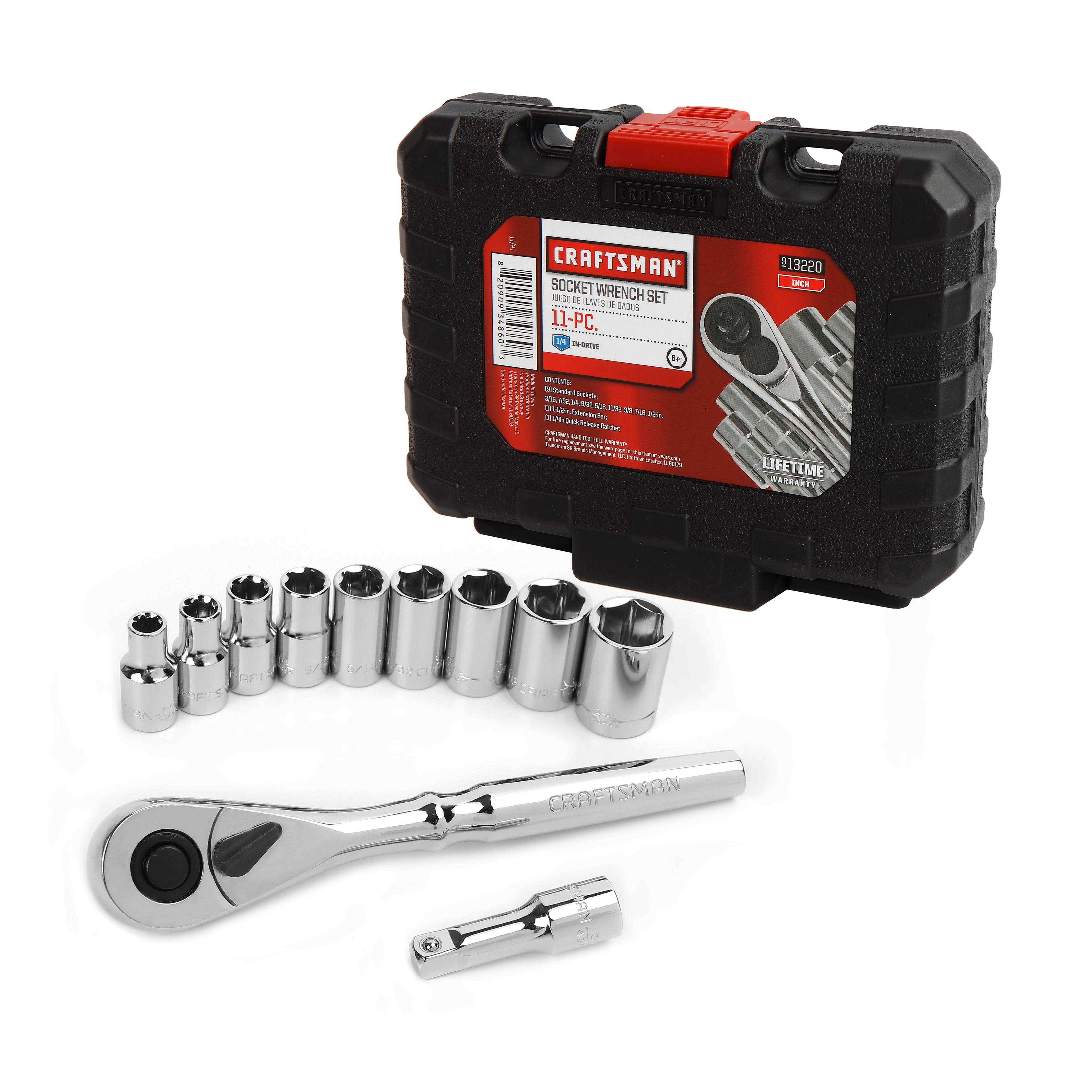 Craftsman 11-Piece 1/4-in Drive Socket Wrench Set - Standard (SAE)