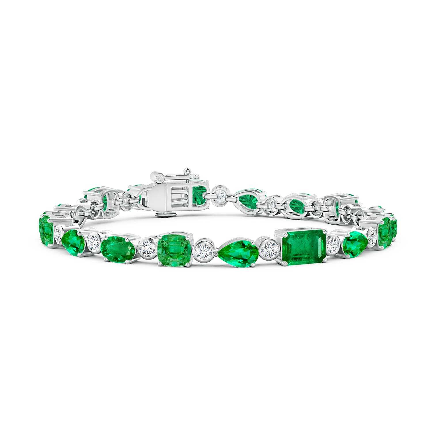 Emerald & Diamond Multi-Shape Tennis Bracelet