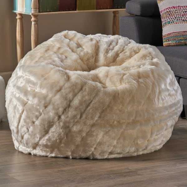 Christopher Knight Home Warrin Furry Glam Faux Fur 3 Ft. Bean Bag