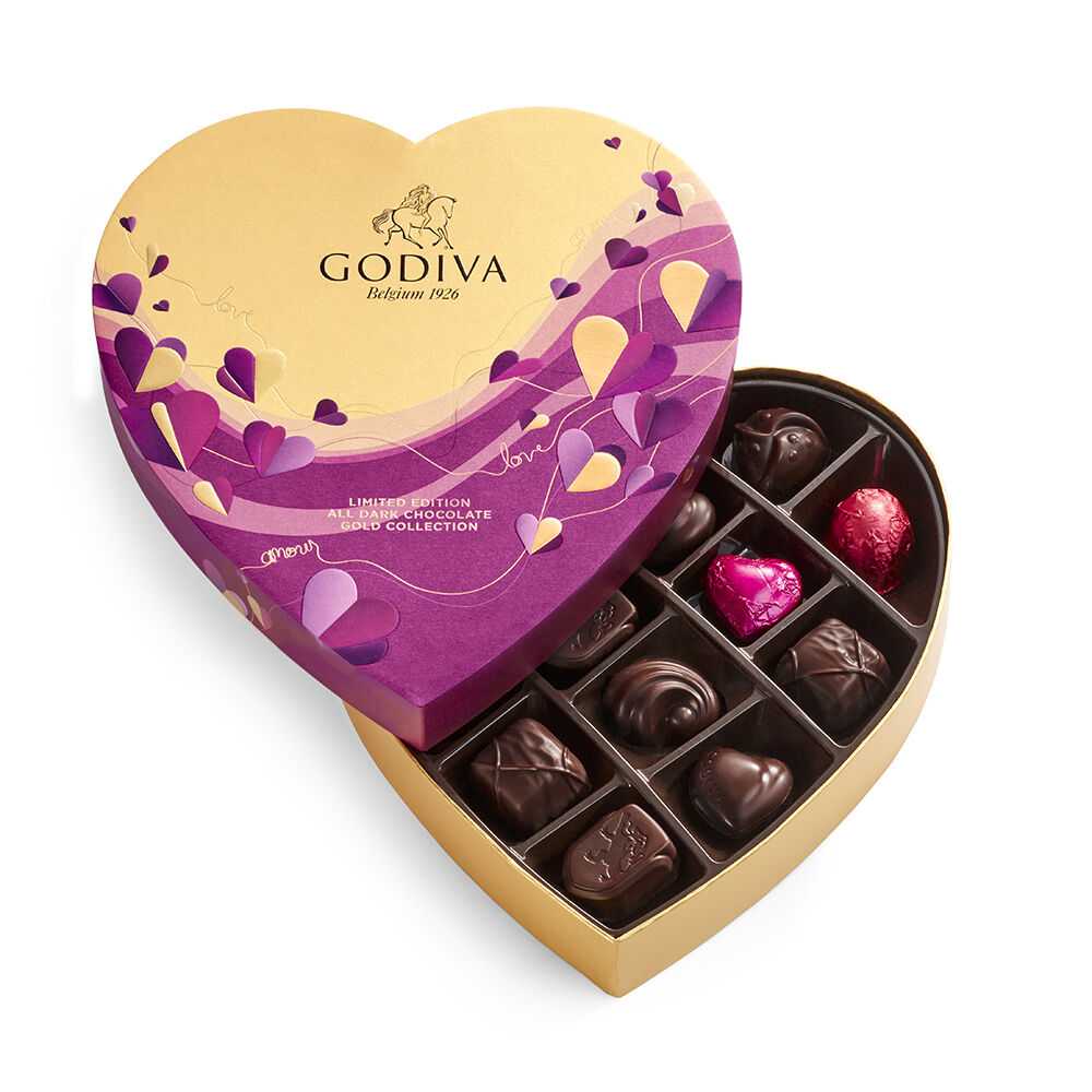 Godiva Heart Assorted Dark Chocolate Gift