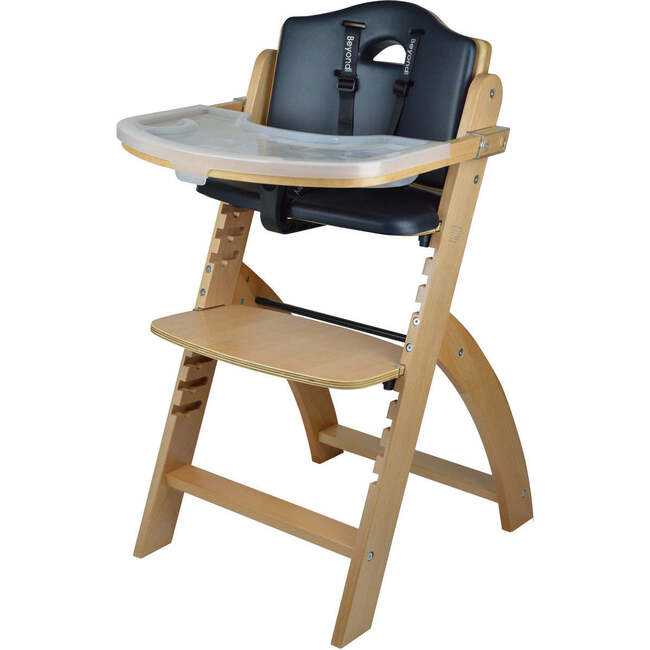 High Chairs | Beyond Junior Wooden Chair, Natural Black Pearl Abiie | Maisonette