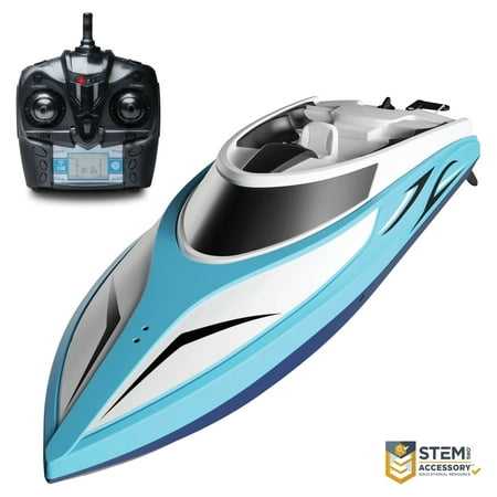 Force1 14 Fresh Water Boat - High-Performance Remote Control Boat for Freshwater Lakes and Ponds (Blue)