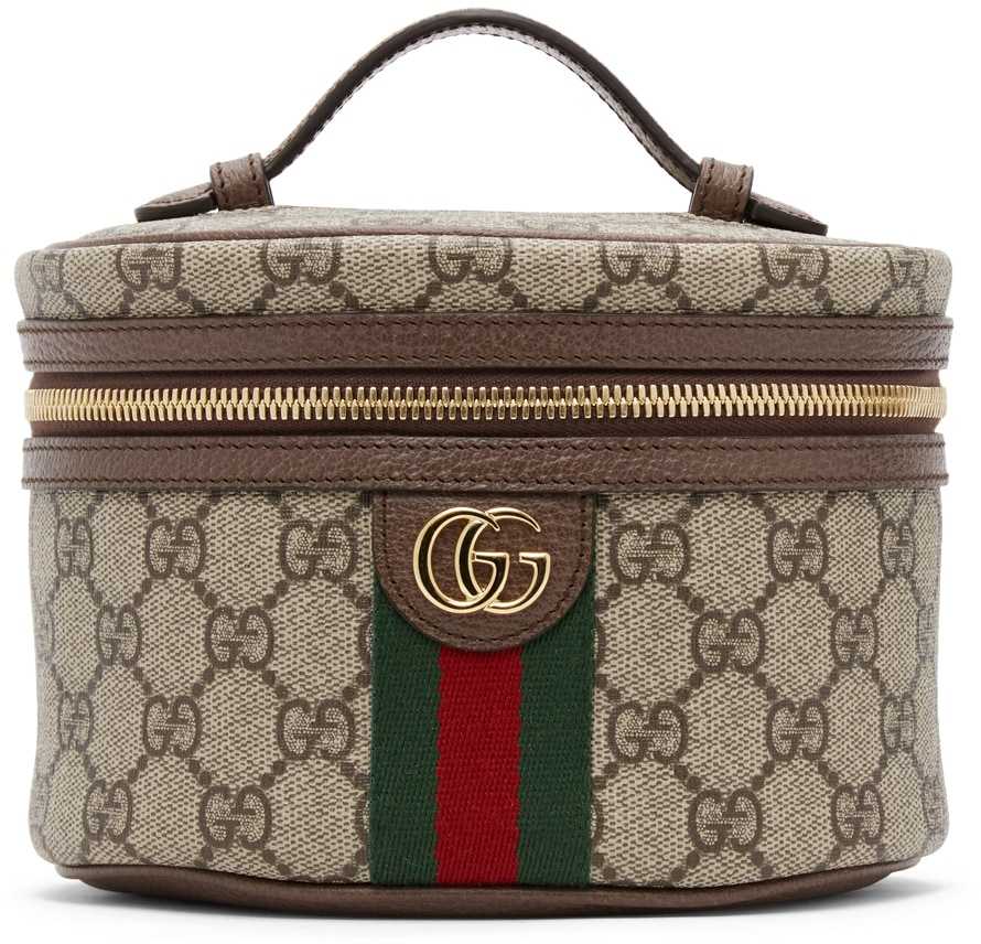Gucci Beige GG Supreme Ophidia Cosmetic Case