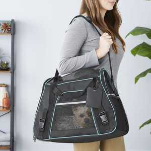 Frisco Basic Dog & Cat Carrier Bag, Black, Teal Trim, Small/Medium