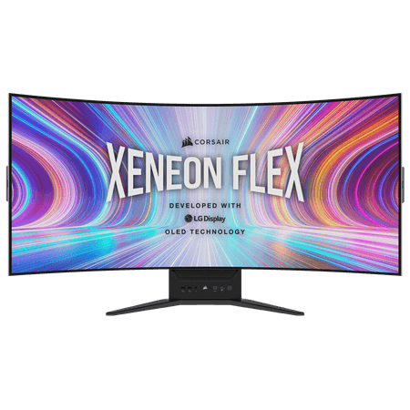 CORSAIR XENEON FLEX 45WQHD240 45-Inch OLED (3440 x1440) 240Hz Bendable Gaming Display - G-SYNC Compatible - FreeSyncâ„¢ Premium