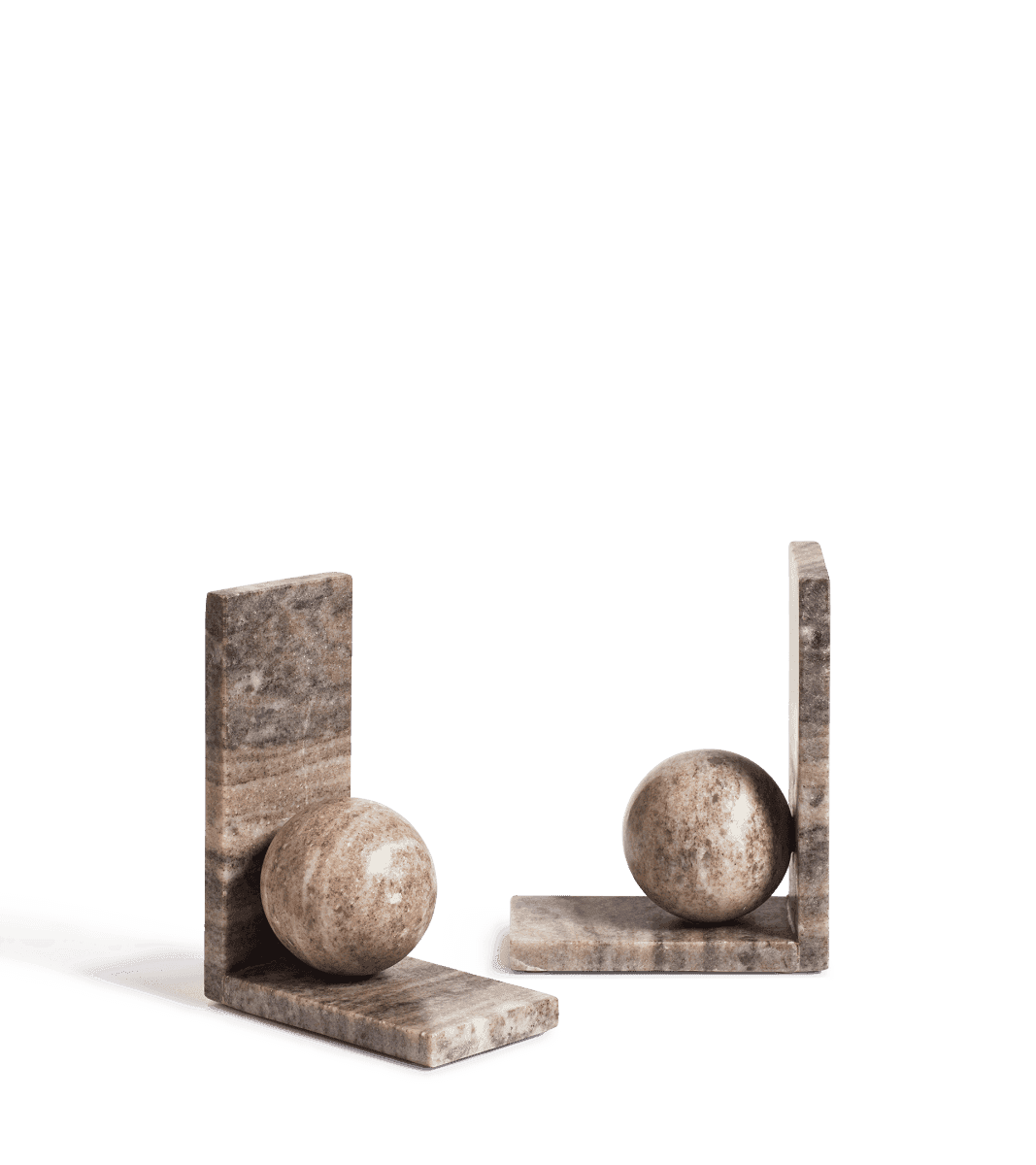 OKA, Dorus Marble Bookends - Distressed Gray, Bookends, Marble