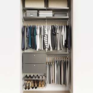 The Container Store Elfa Décor 4’ Drawer Front Closet Graphite & Birch