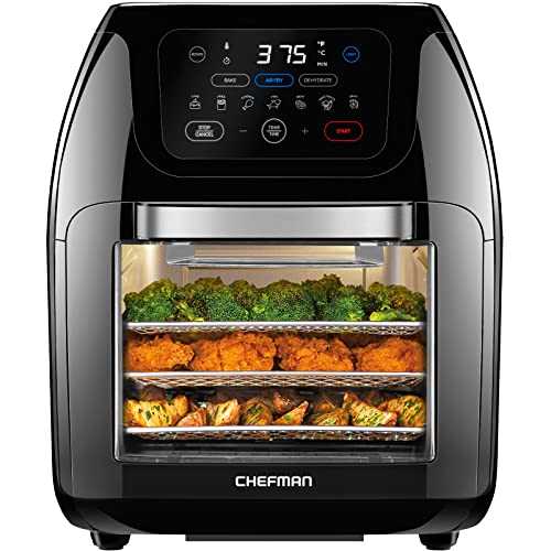 CHEFMAN 10L Multifunctional Digital Air Fryer+ Rotisserie, Dehydrator, Convection Oven, XL