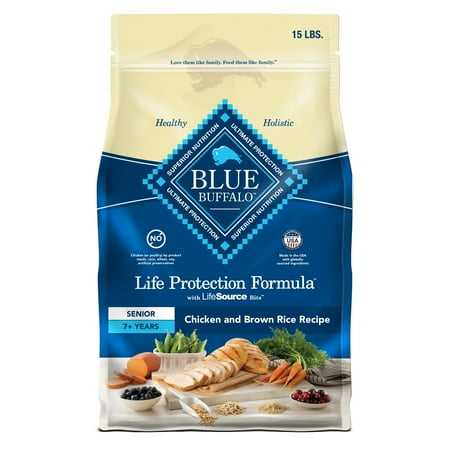 Blue Buffalo Life Protection Formula Senior Dry Dog Food Chicken & Brown Rice 15lbs.