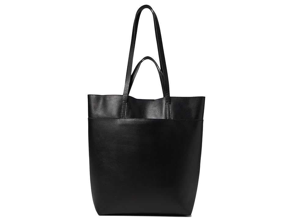 Madewell The Essential Tote in Leather (True Black) Handbags