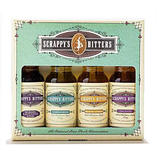 Scrappy's Bitters The New Classics Gift Set, 4 ct, 0.5oz (Lavender, Cardamom, Black Lemon, and Orleans) - Organic Ingredients, Finest Herbs & Zests, No Extracts, Artificial Flavors, Chemicals or Dyes