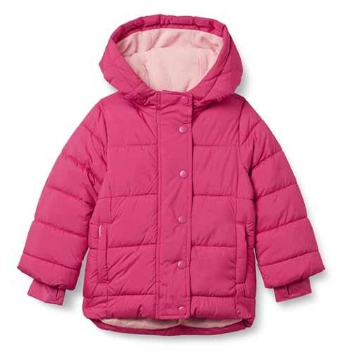 Amazon Essentials Girls' Heavyweight Hooded Puffer Jacket, Pink, Medium