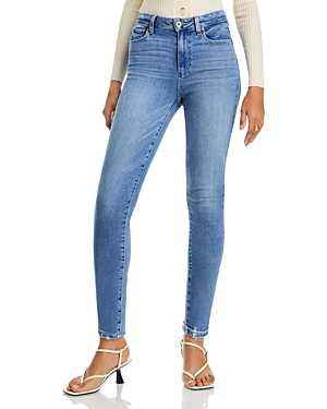 Paige Hoxton High Rise Cropped Raw Hem Skinny Jeans in Atterberry