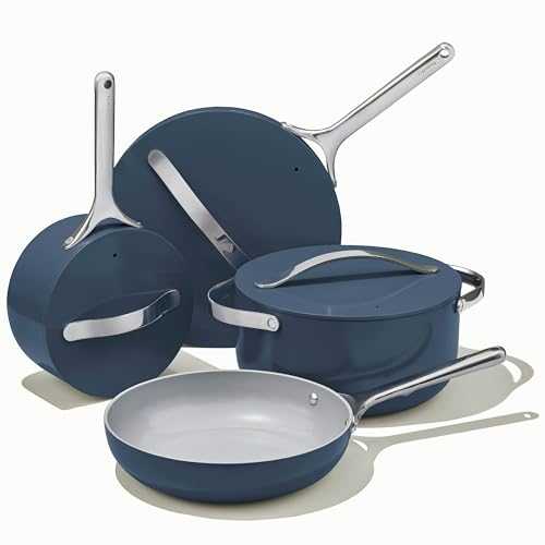 12-Piece Caraway Nonstick Ceramic Cookware Set - Navy, PTFE & PFOA Free, Oven & Stovetop Safe