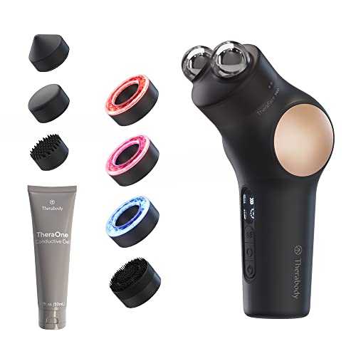 TheraFace PRO Microcurrent Facial Device - 8-in-1 Compact Face Massager, Facial Kit & Face Sculpting Tool with LED Light Therapy for Skin Tightening, Anti Wrinkle, Anti Aging & Skin Care (Black)