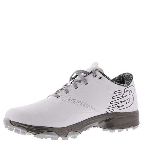 New Balance Men's Fresh Foam X Defender SL Golf Shoe, White/Grey, 10.5 Wide