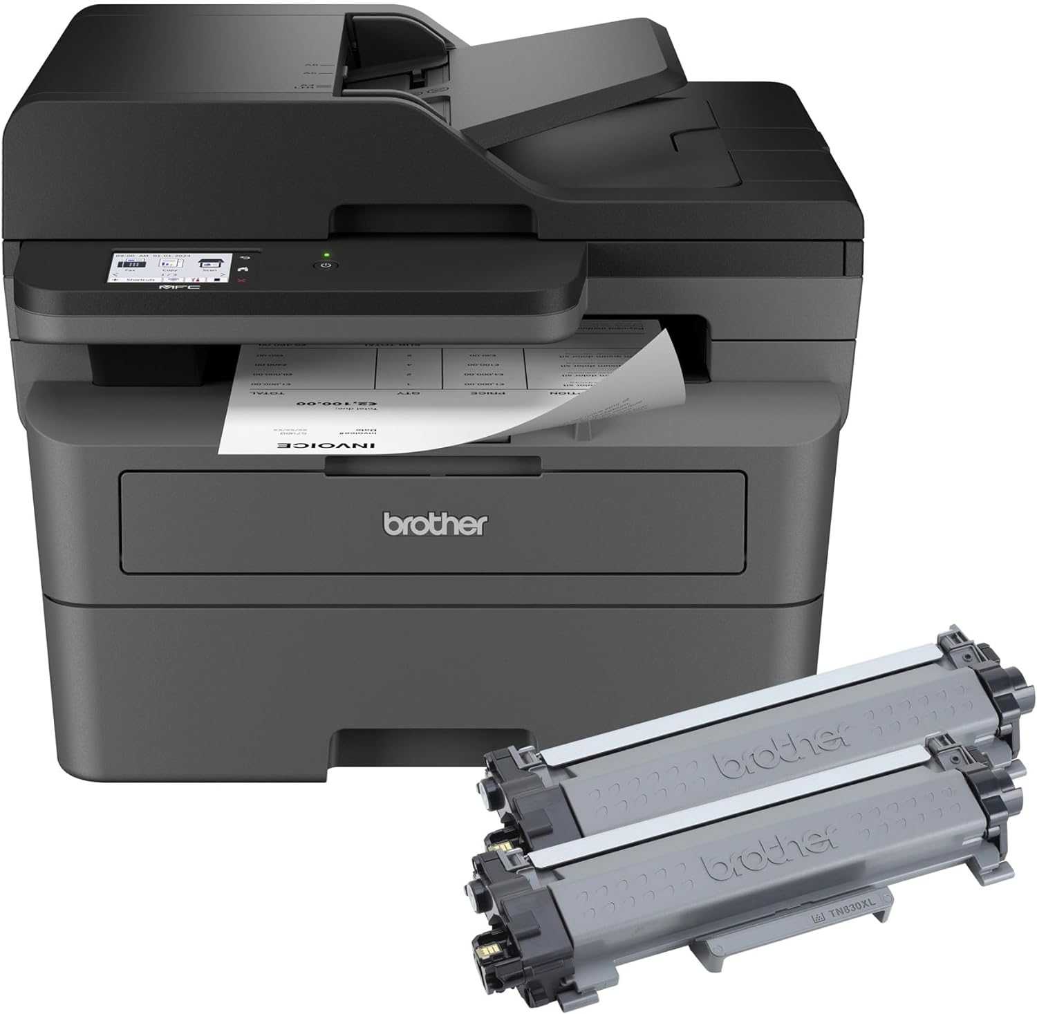 Brother Wireless MFC-L2820DW XL Compact Monochrome All-in-One Laser Printer