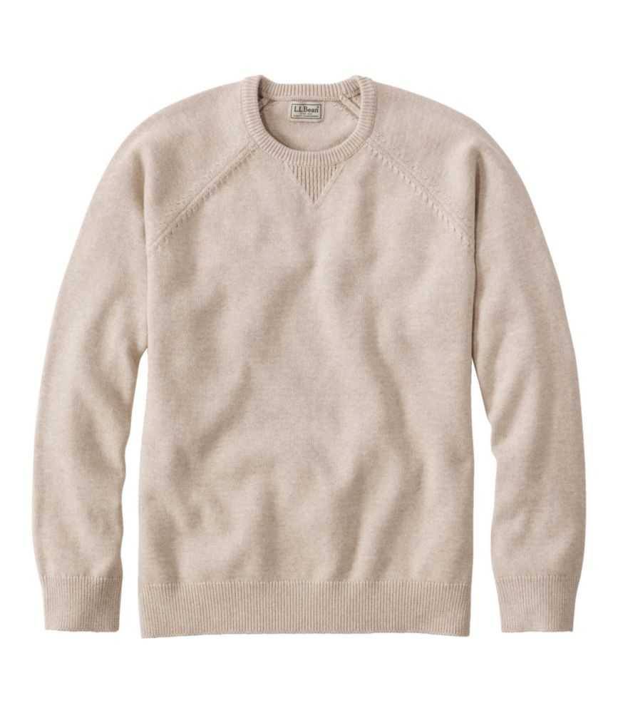 Men's Wicked Soft Cotton/Cashmere Sweater, Crewneck New Khaki XXL, Cotton Blend L.L.Bean