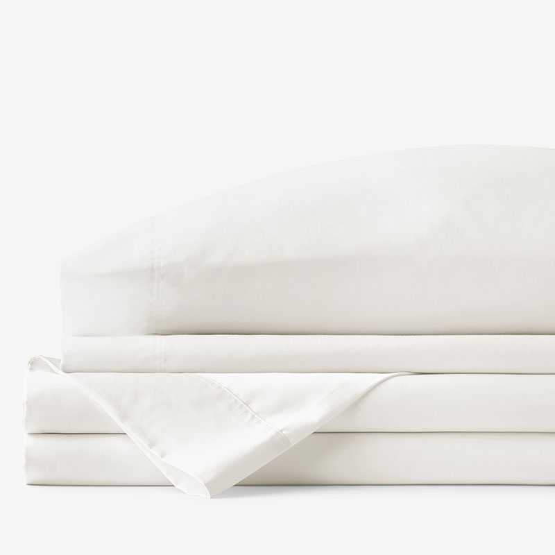 Classic Smooth Wrinkle-Free Sateen Bed Sheet Set - Ivory, Size Full | The Company Store