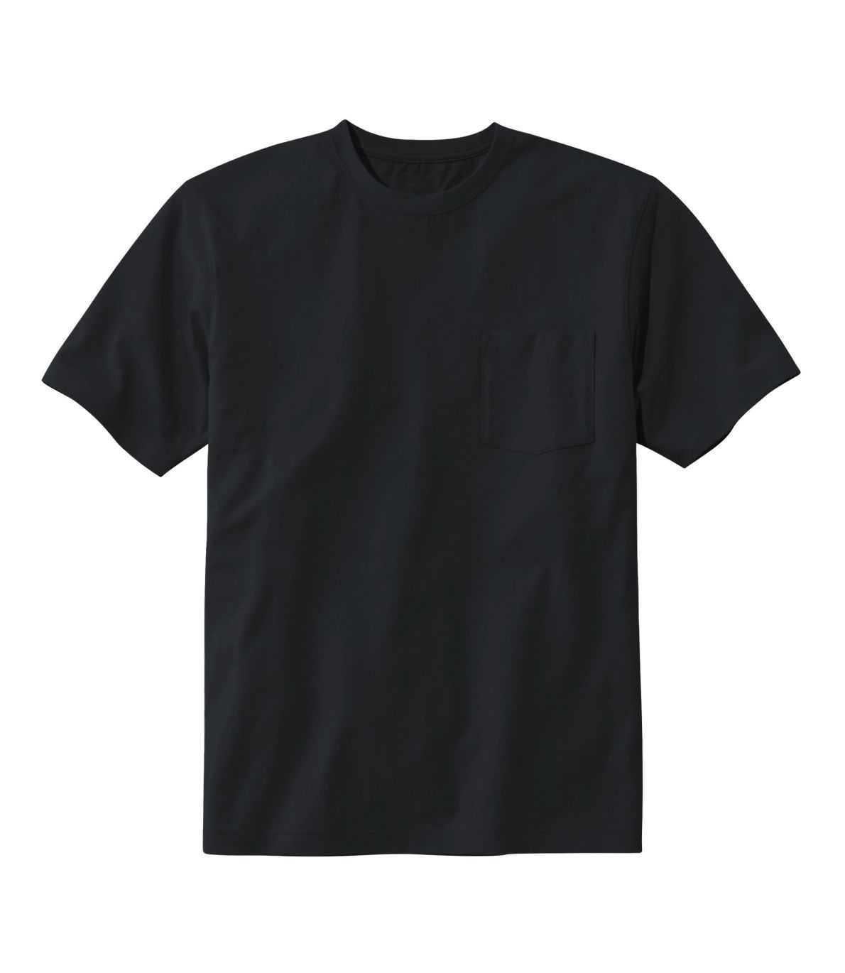 Men's Carefree Non-Shrink Tee with Pocket, Traditional Fit Black Forest Green Extra Large, Cotton L.L.Bean