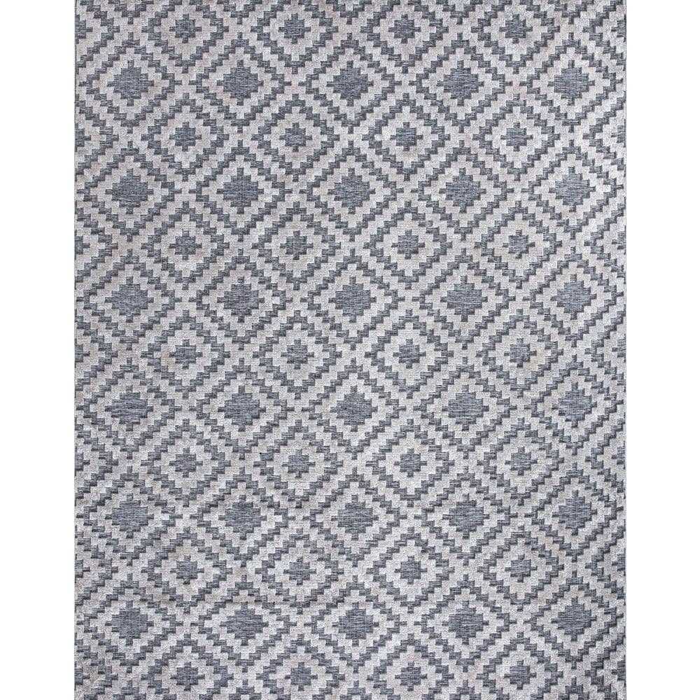 Home Decorators Collection Samba Square Gray 8 ft. x 10 ft. Indoor/Outdoor Patio Area Rug