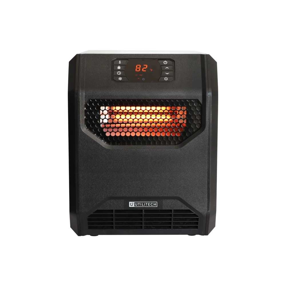 Utilitech Up to 1500-Watt Infrared Quartz Cabinet Indoor Electric Space Heater with Thermostat and Remote Included in Black | HT1268NUV