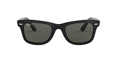 Ray-Ban RB2140 Original Wayfarer Square Sunglasses, Black/Green Polarized, 50 mm
