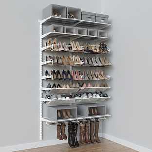 The Container Store Elfa Classic 4’ Shoe Wall Solution