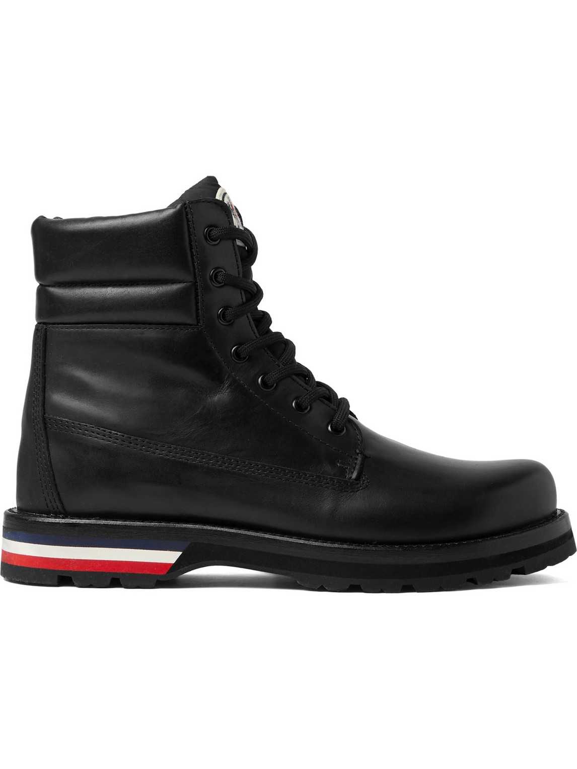 Moncler - Vancouver Striped Leather Hiking Boots - Men - Black - EU 41