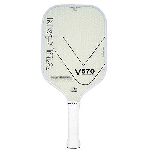 Vulcan | V570 Pickleball Paddle | High Performance | Polypropylene Core | USAP Approved | Whiteout
