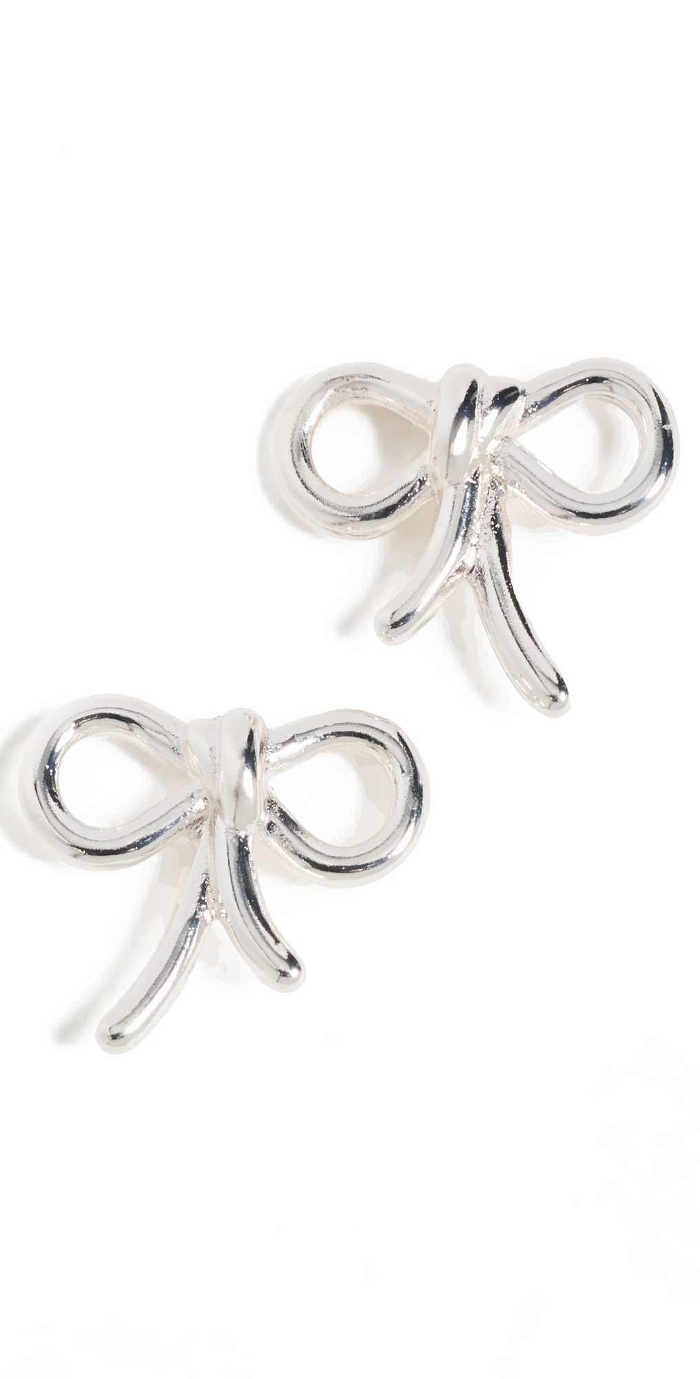 Madewell Mini Bow Stud Earrings Polished Silver One Size