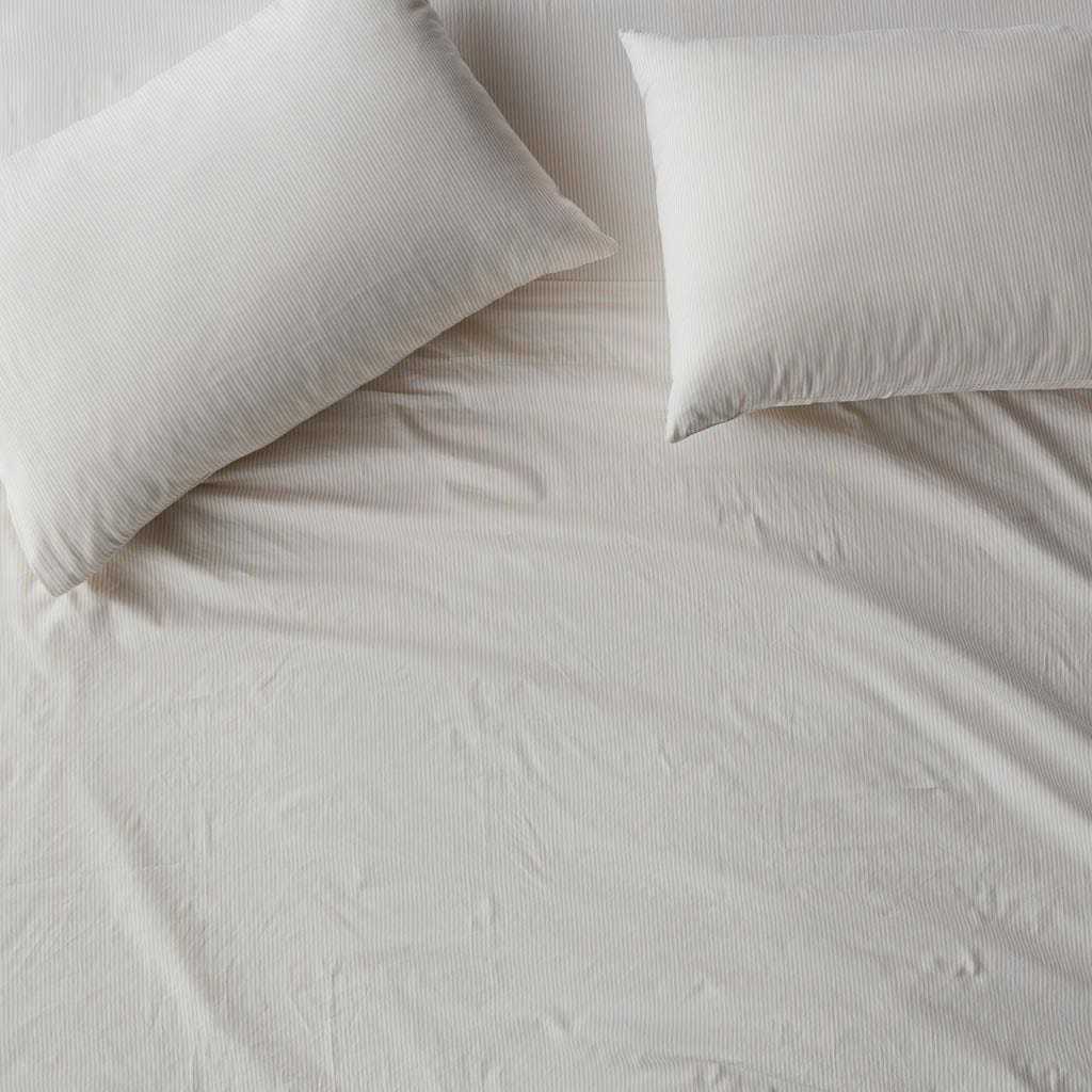 Organic Resort Cotton Sheet Set - Sand Stripe / Full