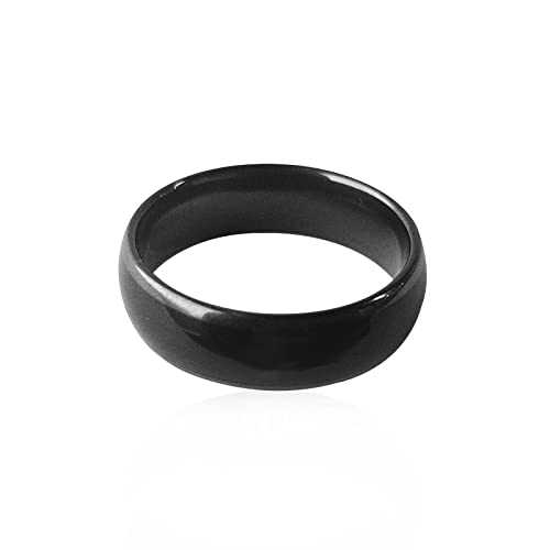 hecere Waterproof Ceramic NFC Ring, NFC Forum Type 2 215 496 Bytes Chip Universal for Mobile Phone, All-Round Sensing Technology Wearable Smart Ring, Fasion Ring for Men or Women (9#, Black)