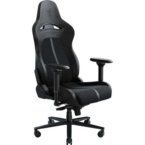 Razer Enki Gaming Chair: All-Day Comfort - Built-in Lumbar Arch - Optimized Cushion Density - Dual-Textured, Eco-Friendly Synthetic Leather - Reactive Seat Tilt & 152-Degree Recline - Black
