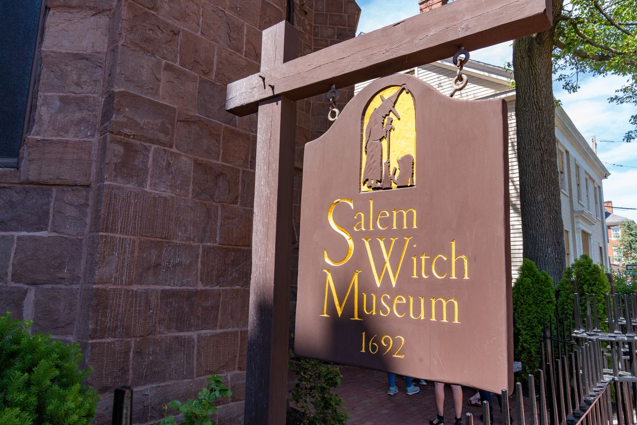 Sign at the Salem Witch Museum