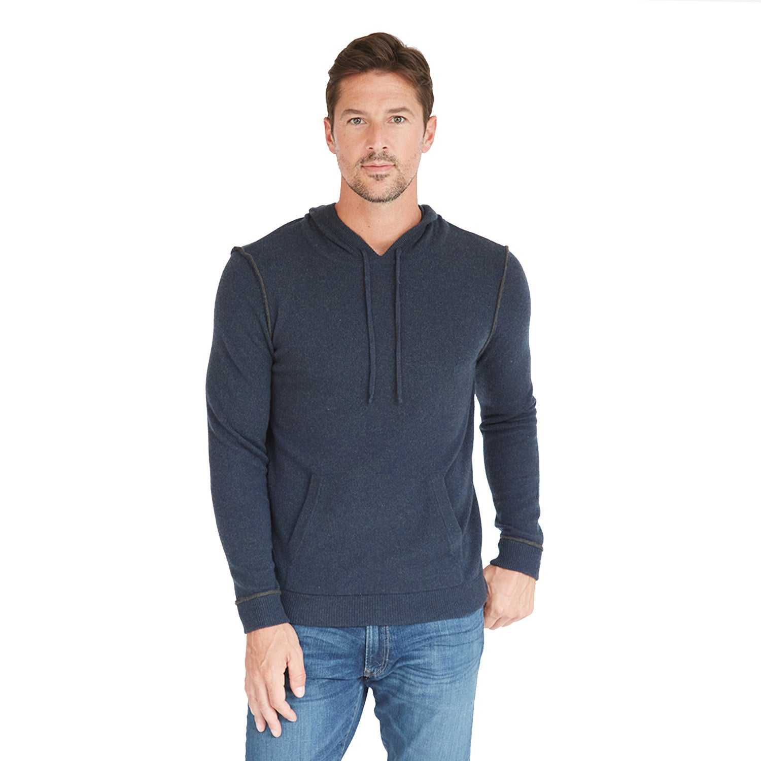 Autumn Cashmere Hoodie with 2-Color Pipping