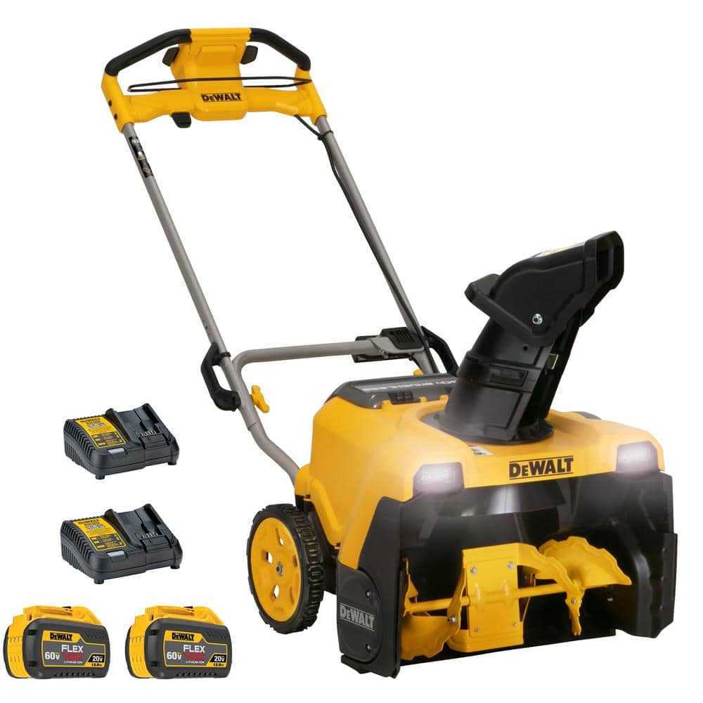 DEWALT 60-Volt 21 in. Maximum Cordless Electric Single Stage Snow Blower with Two 4.0 Ah FLEXVOLT Batteries and 2 Chargers