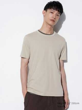 Men's Supima® Cotton Crew Neck T-Shirt | Beige | 2XS | UNIQLO US