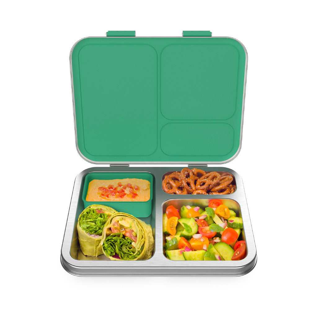 Modetro Sports Flat Bento Box Adult Lunch Box Leak Proof Microwavable Easy  to