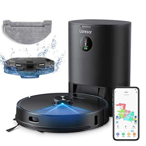 Laresar Robot Vacuum and Mop with Auto Dirt Disposal, Max 3500pa Suction, App Control, Editable Map, Lidar Navigation Smart Mapping, Works with Alexa, L6 Pro Robot Vacuum Cleaner Ideal for Pet Hair